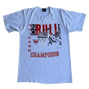 Vintage Chicago Bulls 90-91 Champions NBA Basketball Gray Shirt Size Medium